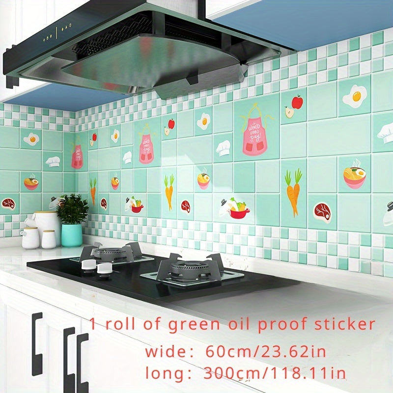 Waterproof Kitchen Protection Sticker Roll Self-Adhesive Oil Heat Resistant for Stoves Cabinets Tiles