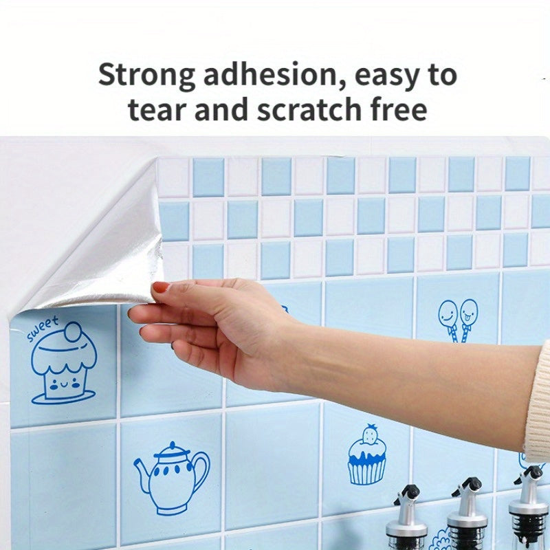 Waterproof Kitchen Protection Sticker Roll Self-Adhesive Oil Heat Resistant for Stoves Cabinets Tiles