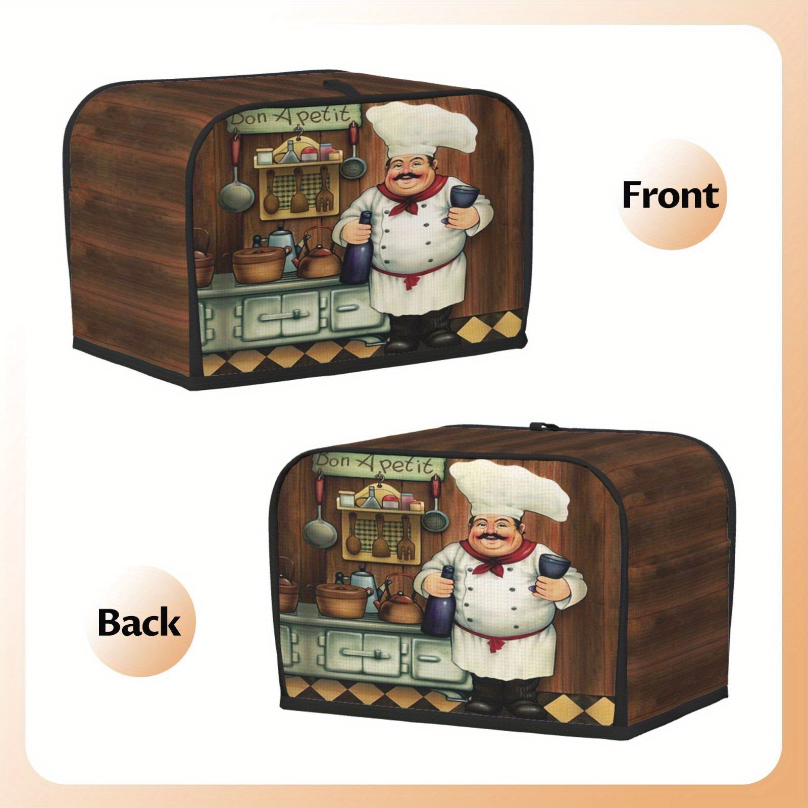 Reversible Washable Toaster Cover for 2-Slice Toasters and Small Appliances