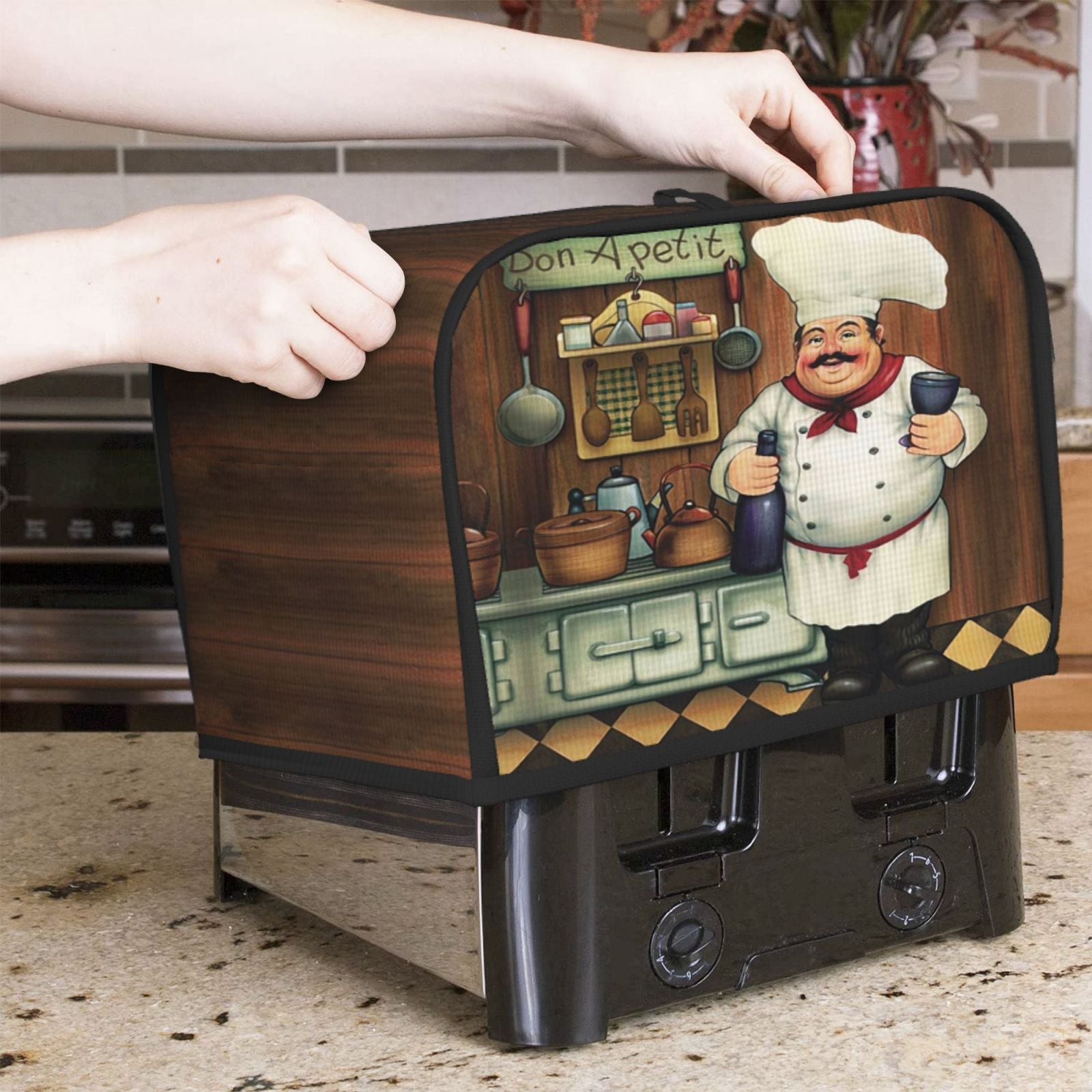 Reversible Washable Toaster Cover for 2-Slice Toasters and Small Appliances