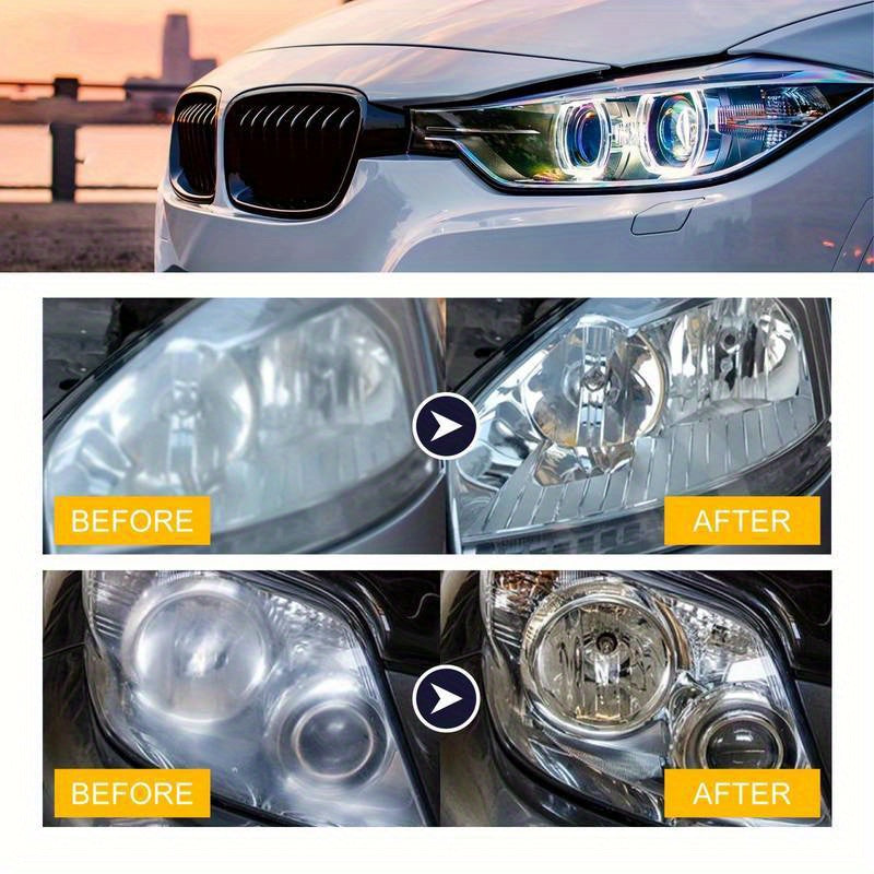 Kit de restauración de faros de coche, pulido, eliminación de arañazos para una mejor visibilidad