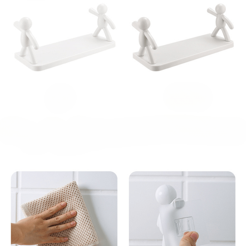 2 ta oson o'rnatiladigan, teshik ochmasdan o'rnatiladigan oshxona va hammom uchun countertop javonlar to'plami, jozibali figura dizayni bilan ko'p qatlamli plastik saqlash tokchasi - kosmetikalar, idishlar va materiallar uchun ixcham tashkilotchidir.