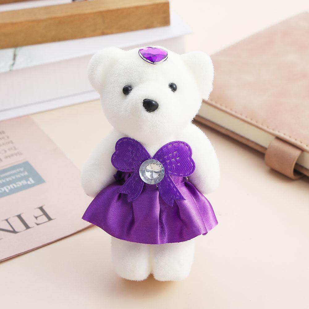 Small Bear Bouquet Artificial Flower Arrangement for Birthdays Weddings Valentine's Day 10 Pieces