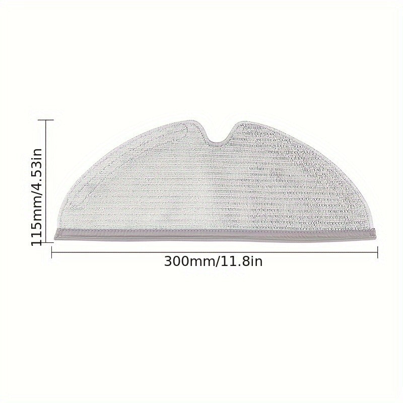 Set of 4 Microfiber Mop Pads for Robotic Vacuum Cleaners, Reusable, Easy to Attach