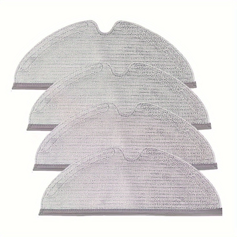 Set of 4 Microfiber Mop Pads for Robotic Vacuum Cleaners, Reusable, Easy to Attach