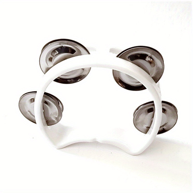 Яркий бубен с 4 колоколами - прочный пластиковый перкуссионный инструмент для всех возрастов, отлично подходит для мероприятий и любителей музыки.