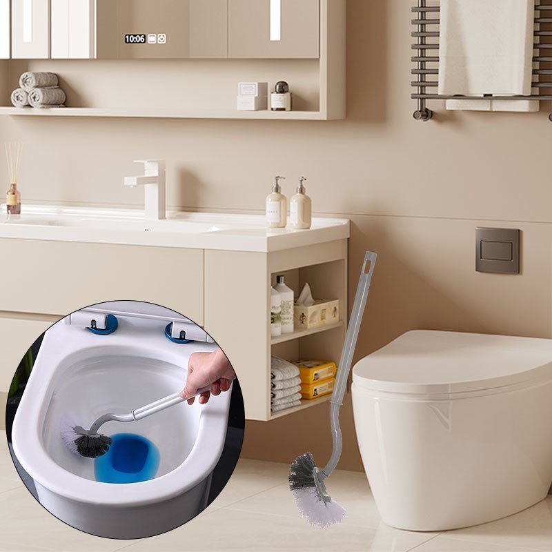 Japanese Style Toilet Brush with Plastic Bristles for Bathroom Cleaning