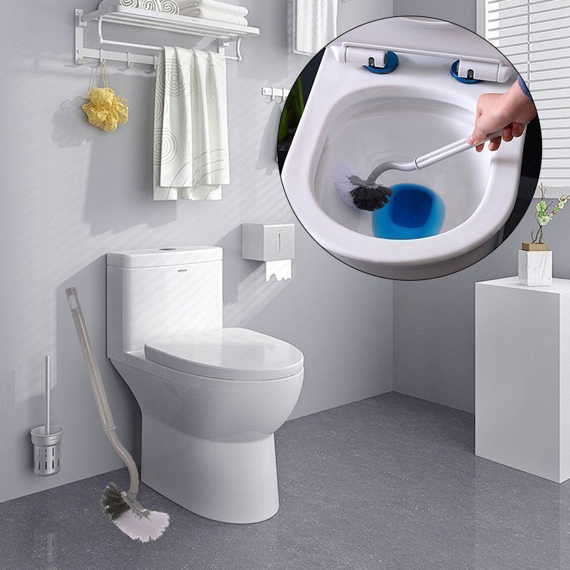 Japanese Style Toilet Brush with Plastic Bristles for Bathroom Cleaning