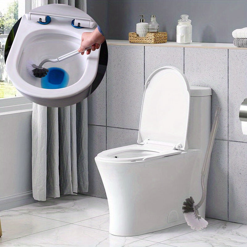 Japanese Style Toilet Brush with Plastic Bristles for Bathroom Cleaning