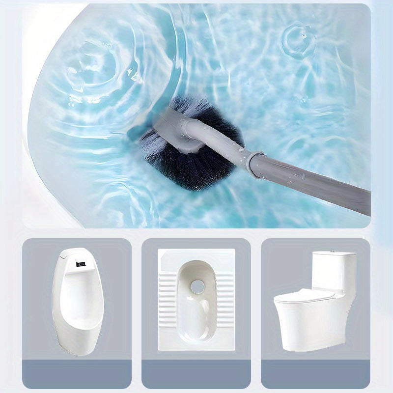 Japanese Style Toilet Brush with Plastic Bristles for Bathroom Cleaning