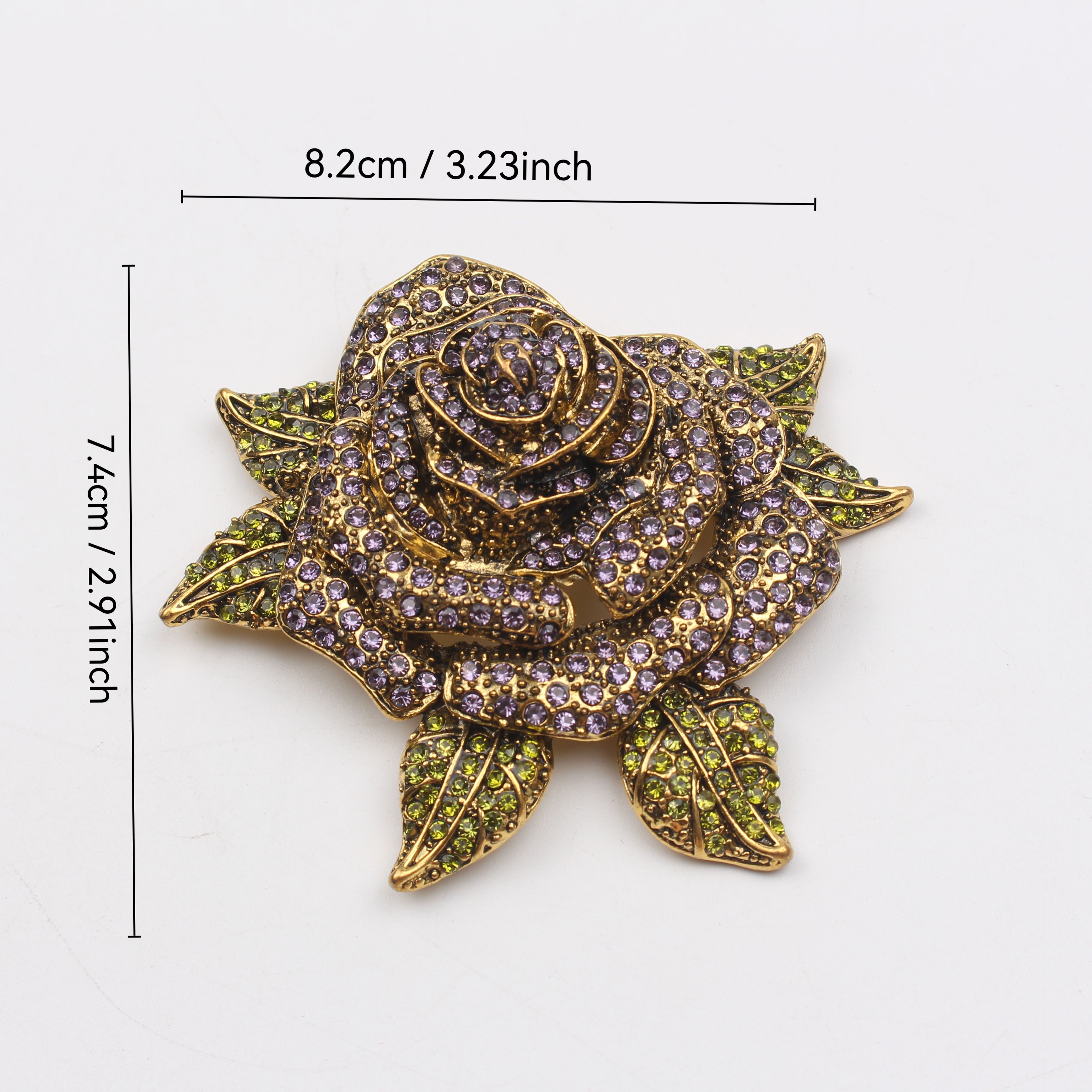 Minimalist Flower-Shaped Enamel Rose Brooch with Czech Diamond Accents Stylish Floral Pin for Fashion Accessory