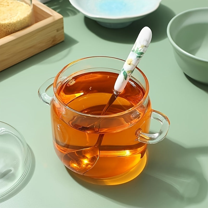 Borosilicate Glass Stew Pot with Lid 11.83oz Heat-Resistant Cookware for Soup Pasta