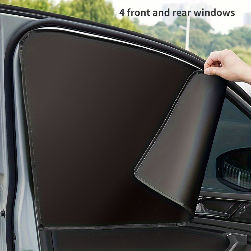 Car Sun Shades 4 Pack Magnetic Polyester UV Heat-Resistant Privacy