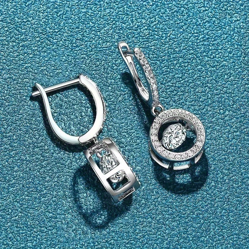 Sterling Silver Moissanite Stud Earrings 0.5 Carat Jewelry Gift for Women