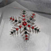 Luxury Rhinestone Snowflake Brooch Pin for Women Party Dress Accessories
