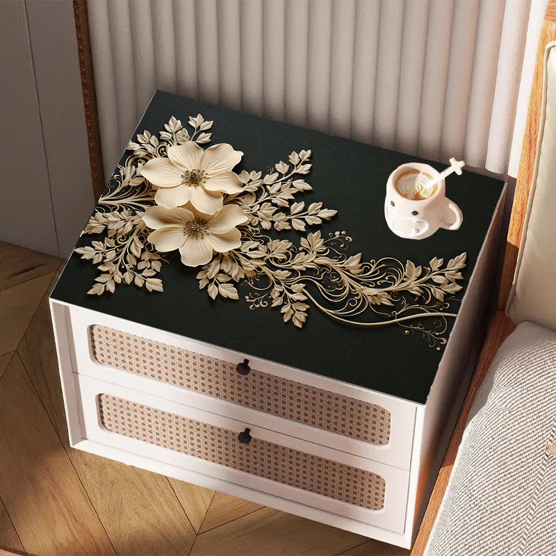 Floral Polyester Dish Drying Mat for Kitchen Countertop Microwave and Washing Machine Use