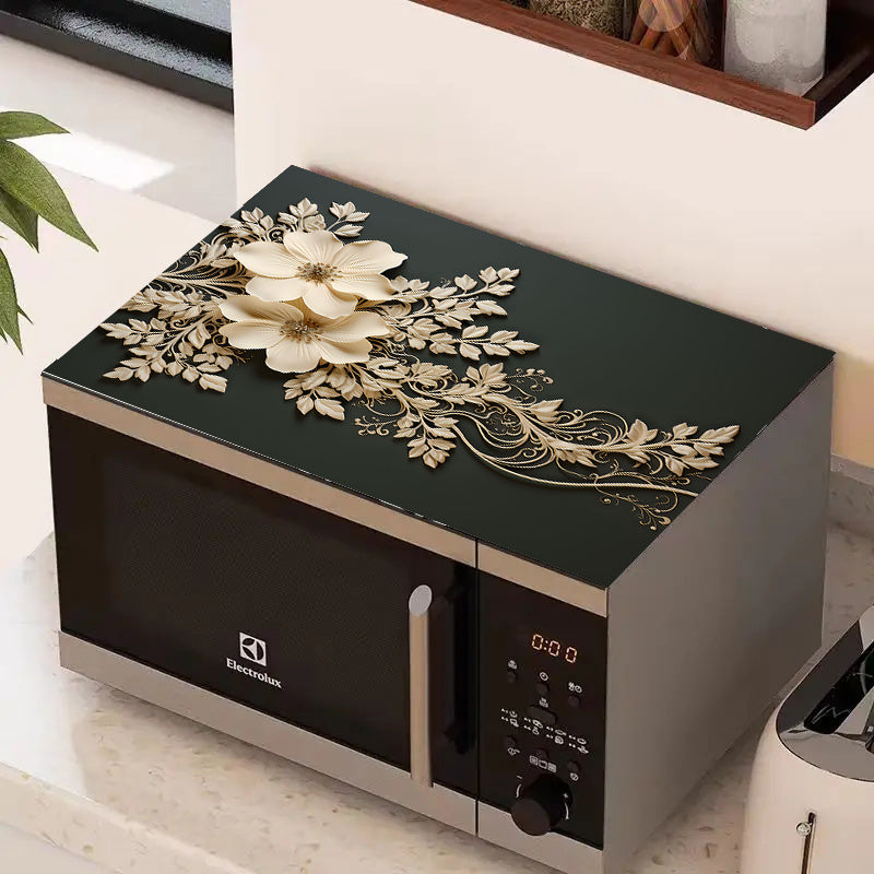 Floral Polyester Dish Drying Mat for Kitchen Countertop Microwave and Washing Machine Use