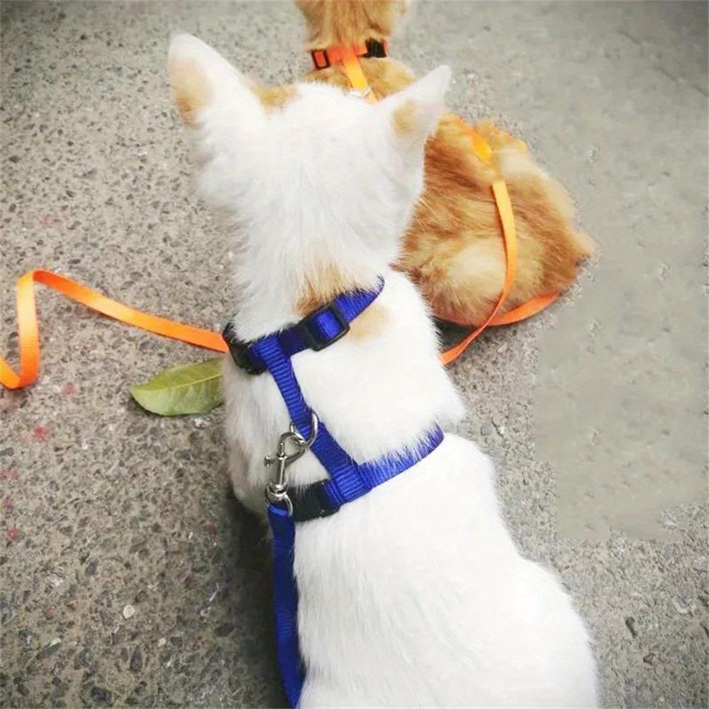 Adjustable Cat Harness and Leash Set for Kittens, Polyester, Small, Solid Pattern
