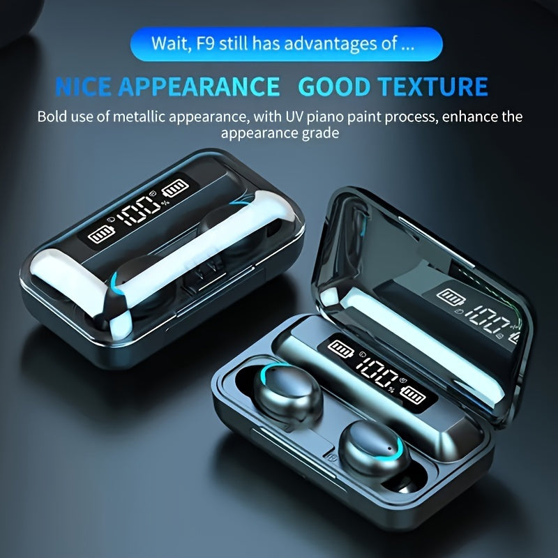 Wireless In-Ear Earphones with HiFi Stereo Sound Noise Cancellation Touch Controls HD Microphone Charging Case