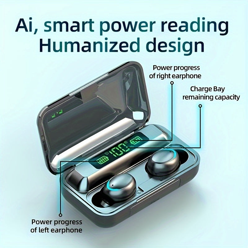 Wireless In-Ear Earphones with HiFi Stereo Sound Noise Cancellation Touch Controls HD Microphone Charging Case