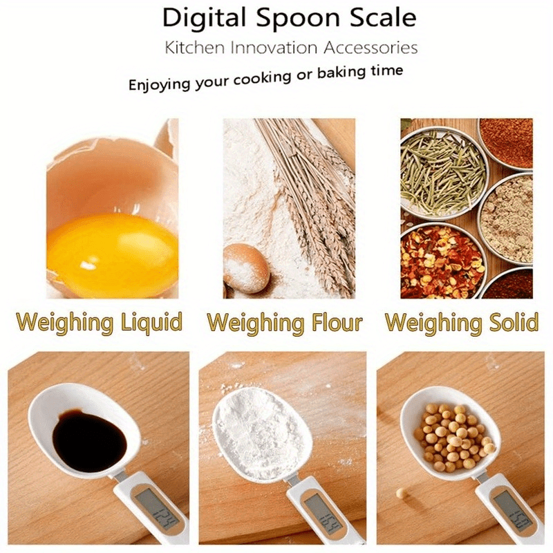Digital Kitchen Scale 500g/0.1g LCD Display Battery-Powered Measuring Spoon