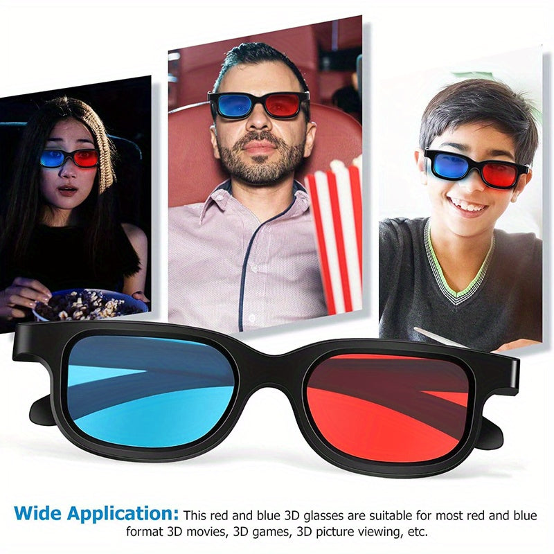 Set of 10 Cartoon 3D Glasses with Red and Blue Lenses Sports Style ABS Resin