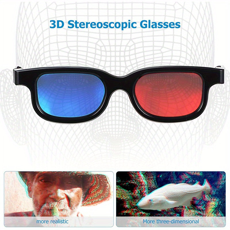 Set of 10 Cartoon 3D Glasses with Red and Blue Lenses Sports Style ABS Resin