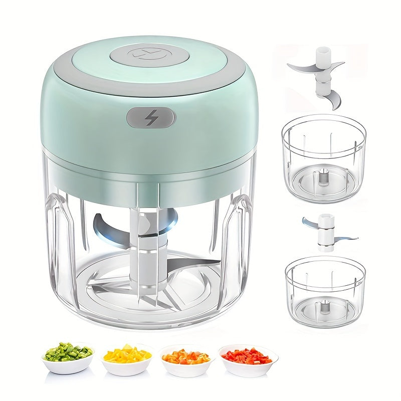 Mini Electric Food Chopper 250ml USB Rechargeable Portable Kitchen Gadget