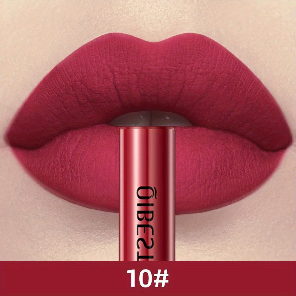 Barra de labios líquida mate de terciopelo para mujer, no reseca, a prueba de agua y de larga duración