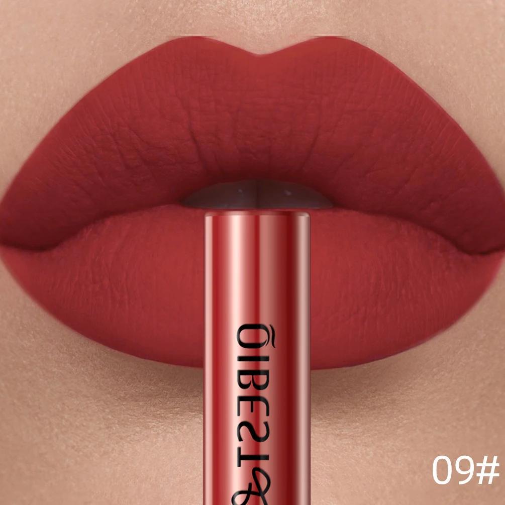 Brillo de labios mate de terciopelo para mujer, a prueba de agua, de larga duración, nude rojo, 24 colores