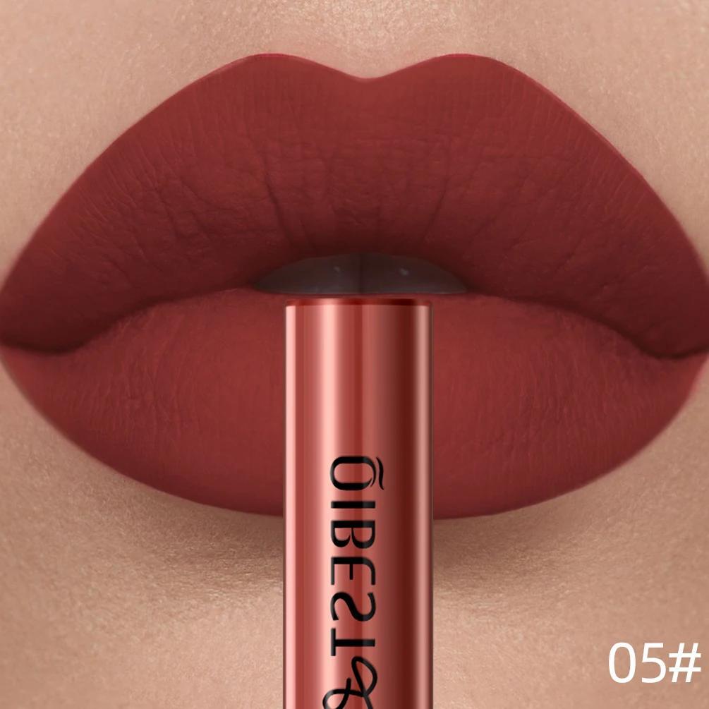Brillo de labios mate de terciopelo para mujer, a prueba de agua, de larga duración, nude rojo, 24 colores