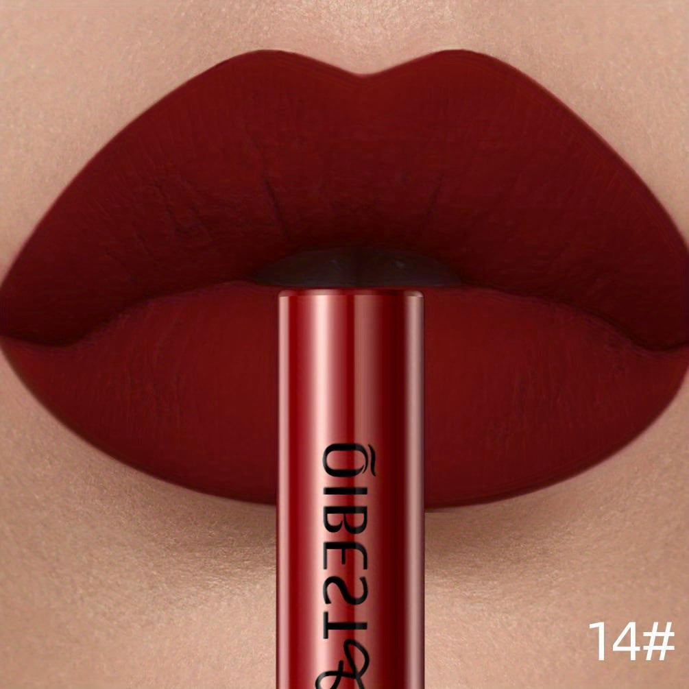 Brillo de labios mate de terciopelo para mujer, a prueba de agua, de larga duración, nude rojo, 24 colores