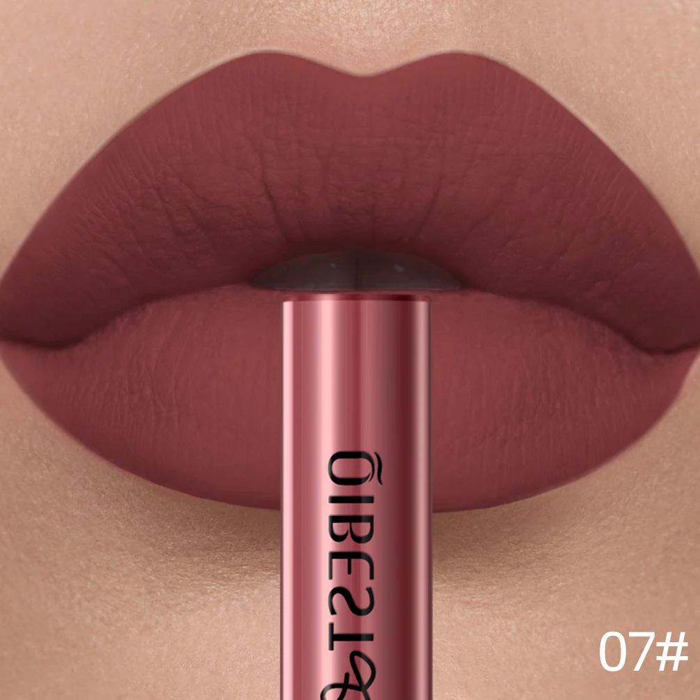 Brillo de labios mate de terciopelo para mujer, a prueba de agua, de larga duración, nude rojo, 24 colores