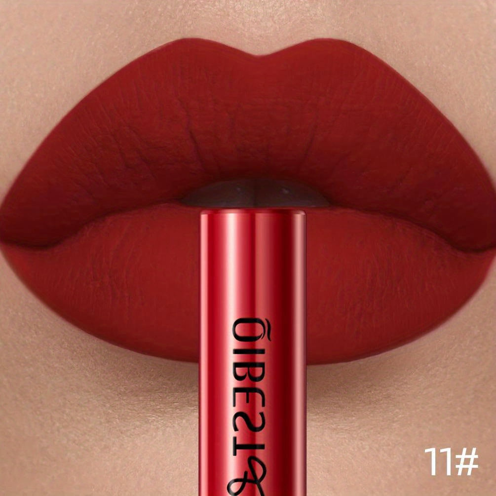 Brillo de labios mate de terciopelo para mujer, a prueba de agua, de larga duración, nude rojo, 24 colores