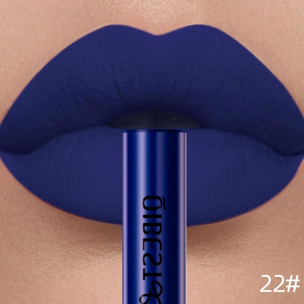 Brillo de labios mate de terciopelo para mujer, a prueba de agua, de larga duración, nude rojo, 24 colores