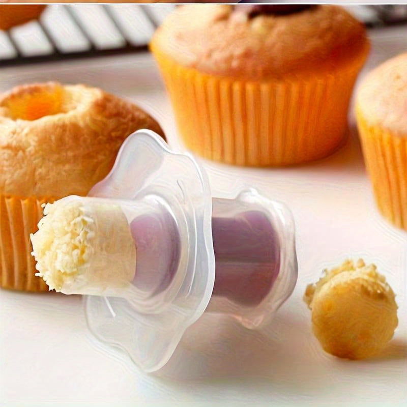 Reusable Cupcake Corer and Filler Tool White Red Serrated Edge Baking Accessory