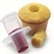 Reusable Cupcake Corer and Filler Tool White Red Serrated Edge Baking Accessory