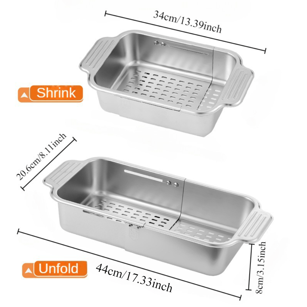 Stainless Steel Sink Colander Basket for Fruits Vegetables Pasta Straining