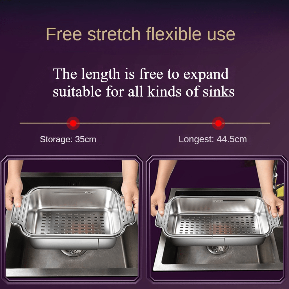 Stainless Steel Sink Colander Basket for Fruits Vegetables Pasta Straining