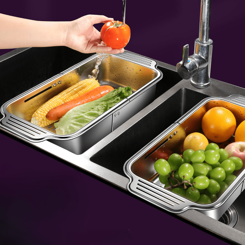 Stainless Steel Sink Colander Basket for Fruits Vegetables Pasta Straining