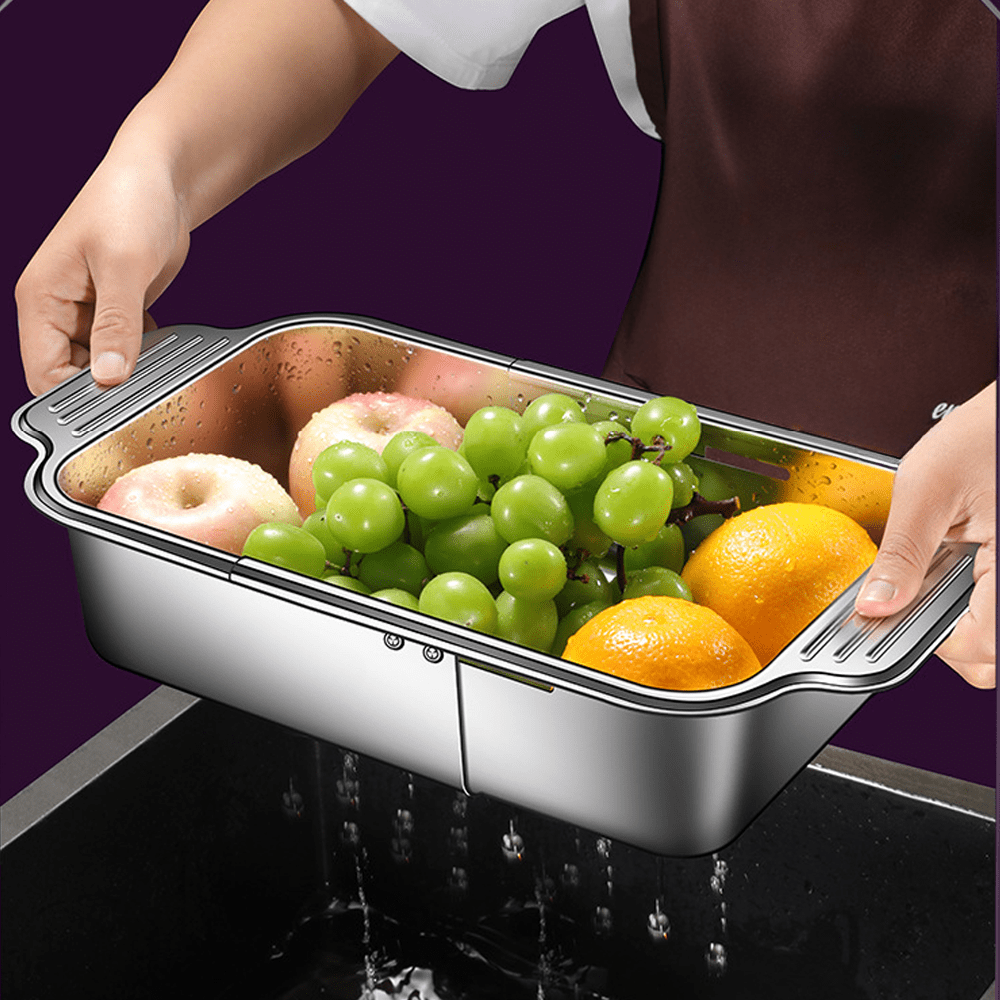 Stainless Steel Sink Colander Basket for Fruits Vegetables Pasta Straining