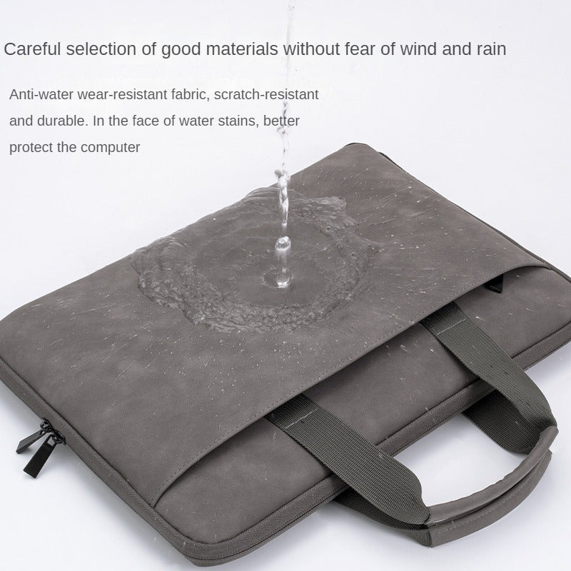 Gray PU Leather Laptop Bag for 13-16 Inch Computers with Organized Compartments