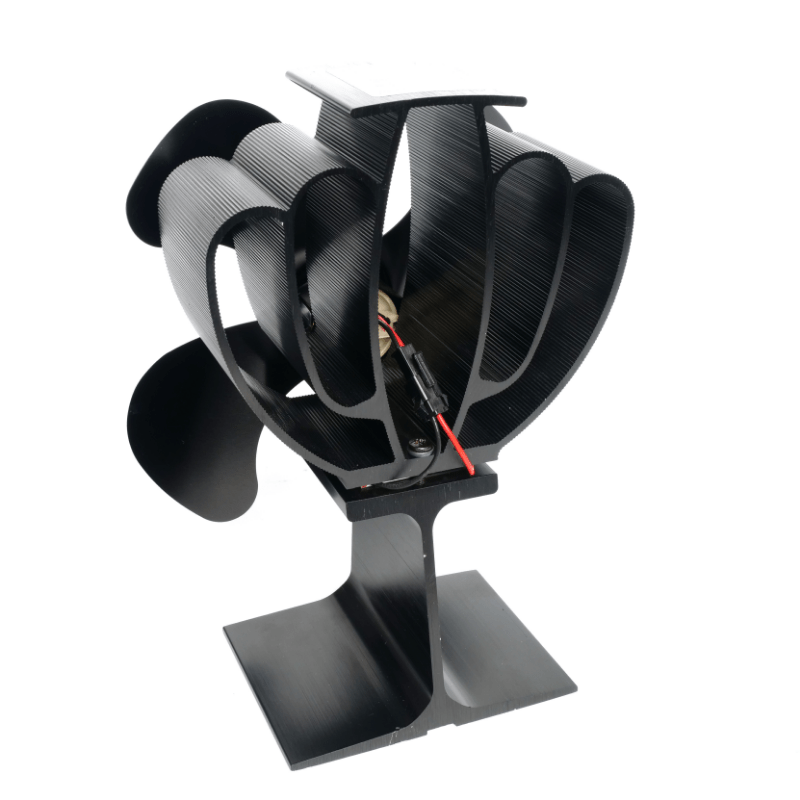 Eco-Friendly Aluminum Table Fan with 4 Blades, Silent Heat-Resistant for Fireplace