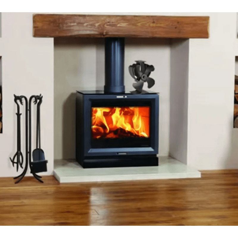 Eco-Friendly Aluminum Table Fan with 4 Blades, Silent Heat-Resistant for Fireplace