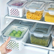 4-Piece Refrigerator Storage Bins Set Leak-Proof Airtight Food Safe