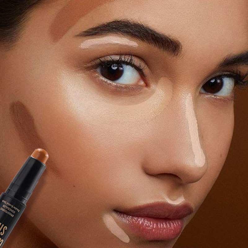 Har qanday teri tonlari uchun konturli stick duo, suvga chidamli krem formulasi