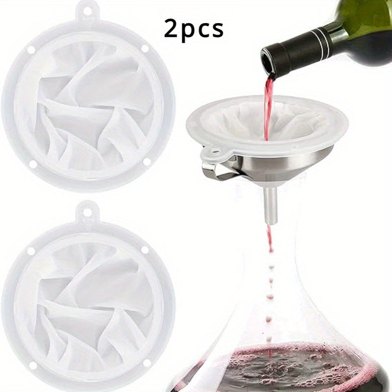 Ultra-ingich Nylon Kolandlar va Vino Filtrlar 2 ta to'plami - 12.7 sm oshxona funneli bilan mos keladi, sharbat, sut, qahva va yog'ni suzish uchun