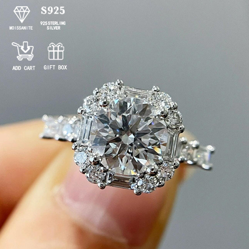 Ayollar uchun Vintage Court Style 2 Karat Moissanite To'yuzuk - Nafis Luks Buyum, Gippoallergen 925 Sterling Kumush Qoplama, Mukammal Taklif yoki To'y Yubileyiga Sovg'a, Ajoyib Sovg'a Qutisi bilan Birga - Ajoyib Sevgililar Kuni Zargarlik Tanlovi