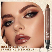 Women Shimmery Waterproof Eyeshadow Stick Pencil with Built-In Brush