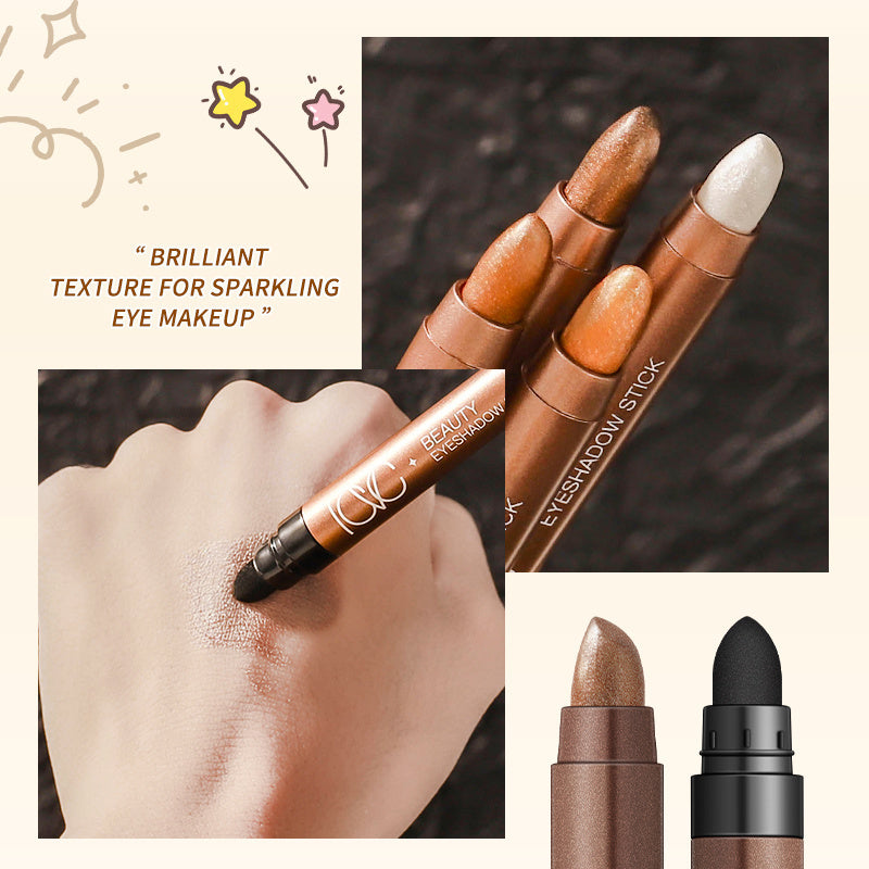 Women Shimmery Champagne Brown Cream Eyeshadow Stick Waterproof Long-Lasting